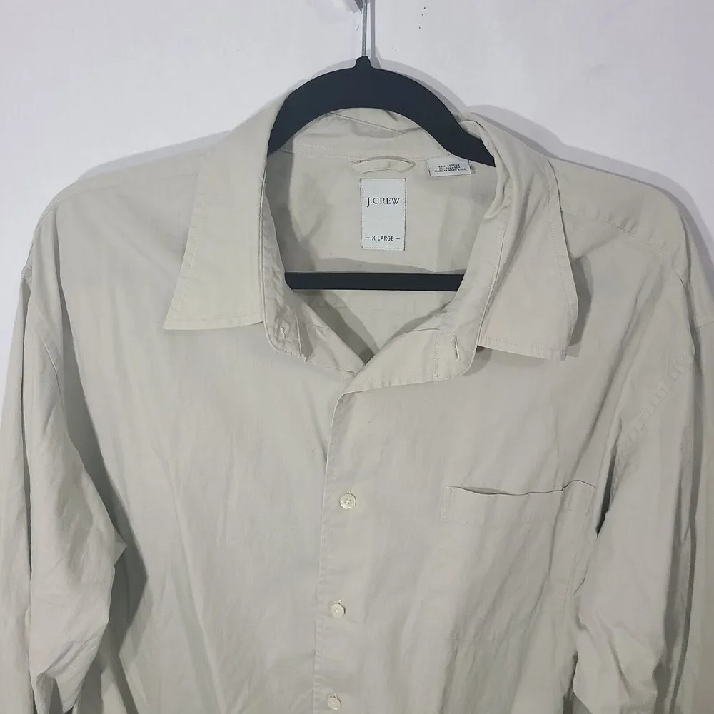 J.Crew Long Sleeve Dress Shirt XL (17-17.5) Gray Button Down Front Pocket Cotton